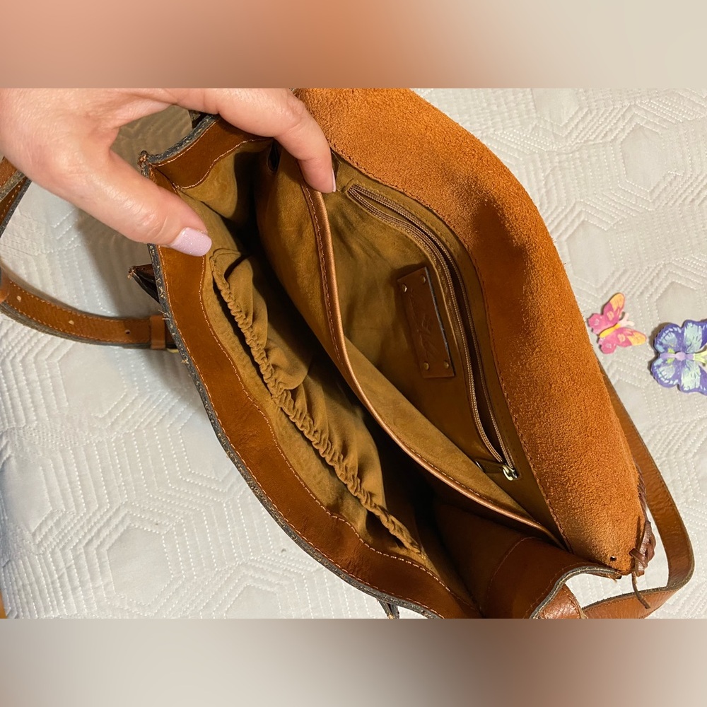 Patricia Nash Boho Brown Leather Crossbody Bag - Picture 7 of 13